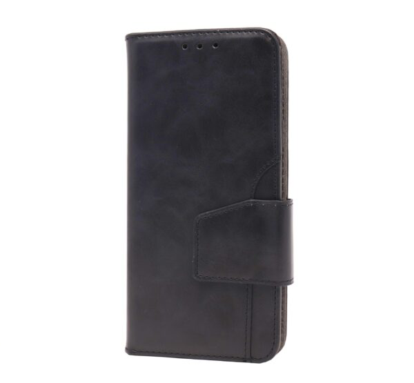 Premium PU Leather with Front Slot Card Wallet Case for Samsung Galaxy S10 Plus - Black
